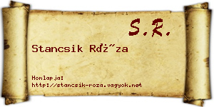 Stancsik Róza névjegykártya