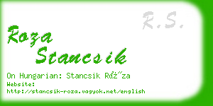 roza stancsik business card